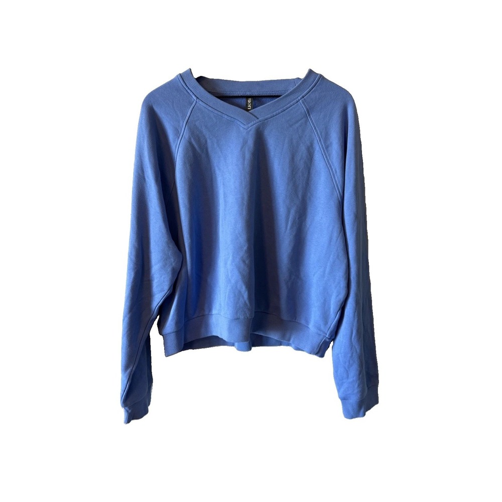 Vuori Blue V-Neck Pullover Womens Activewear Sweatshirt VW2175 Size XL